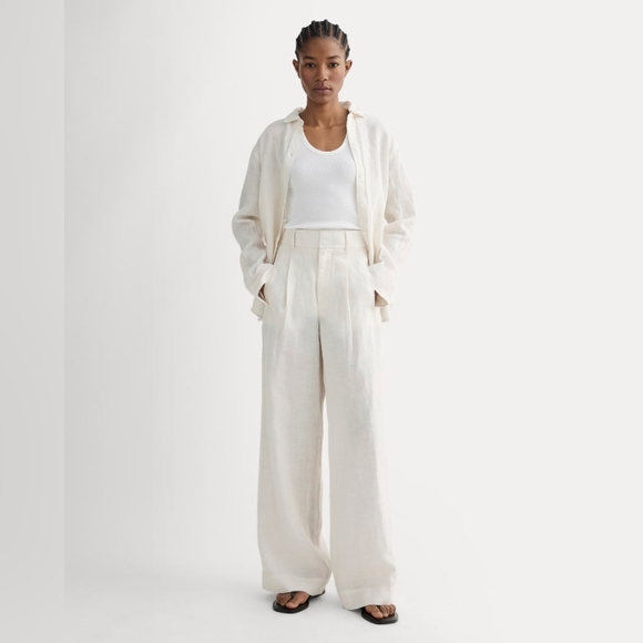 Everlane 100% Linen Pants. Green. Size 6. Waist 29. Perfect Condition. - Picture 14 of 17